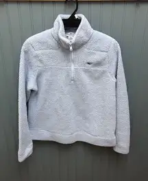 Vineyard Vines Womens Sherpa Pullover Quarter Zip Whale Logo Blue XS