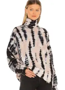 Young Fabulous & Broke Sweater Women Small Pink Black Cameron Tie Dye Oversized