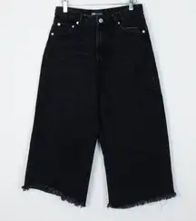 Zara High Rise Wide Leg Crop Denim Jeans Womens Size 6