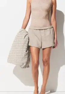 SKIMS Terry Cover Up Shorts Cloth Stone Towel Swim NWT