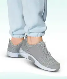 Orthofeet Plantar Fasciitis Women's Stylish Gray Sneakers,Size 9.5 wide