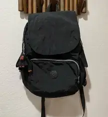 City Pack Backpack Black with fluffy monkey