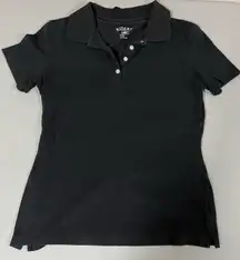 Lee Riders By  Black Short Sleeve Button-Up Polo Shirt Top Blouse Size S 🖤