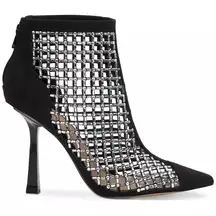 NIB INC Womens Senalda Black Rhinestone Ankle Boots Shoes 8