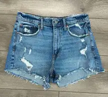 Abercrombie & Fitch The Mom High Rise Blue Jean Shorts Size  28