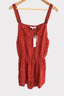 NWT  Women's Polka Dot Romper in Rust | White Size Medium