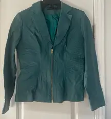 Shape FX Teal Leather Jacket