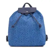 Longchamp Le Pliage Panther Print Backpack Blue Nylon Leather