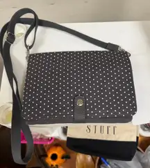 Thirty-One Black and White Polka Dot Crossbody Bag