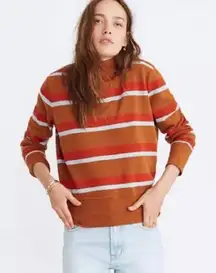 Madewell Miles Striped Turtleneck Sweatshirt Women Small Brown Granolagirl Indie