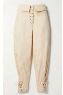 Ulla Johnson Kingston high-waisted tie ankles Jeans in Cream