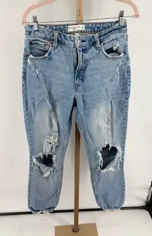 Abercrombie curve love the skinny high rise women’s jeans size 8R distressed