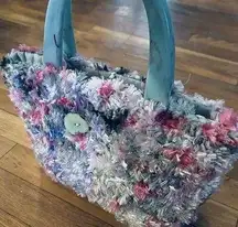 Hand Crafted Vintage CrochetHandbag with Bangle Handles