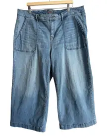 Torrid Women's Size 22 Wide Leg Crop Vintage Stretch High-Rise Blue Jeans Comfy