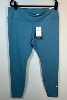 Nike One Dri-Fit Mid Rise Full Length Leggings Smokey Blue Teal Athletic NEW XXL