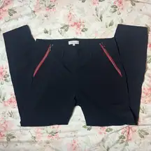 Anatomie Collection Flora Honiara Pant Zipper Detail Black Red Size M NWT Travel