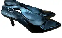 EAST 5TH BLACK PATENT SLINGBACK HEELS