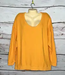 Aerie Size M Orange Scoop Neck High-Low Hemline Oversized Sweatshirt Top