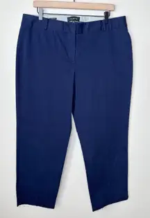 Talbots Signature Straight Leg Ankle Pants‎ Size 14 Indigo Navy Stretch Chinos