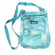 KAVU For Keeps Bag Vinyl Lining  Adjustable Crossbody Strap Ocean Storm Colorway