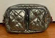 MZ Wallace Large Savoy Cosmetic Bag in Silver