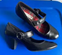 American Eagle  Black Heel Mary Jane Pumps with Buckle Size 10 Wide