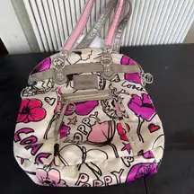 Coach Floral pink, purple, white & silver Poppy with original hang tag