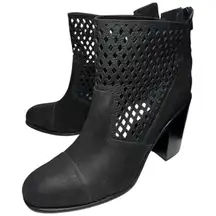 Calvin Klein Jeans Women’s Size 10 Black Suede Cutout Perforated Booties