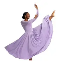 Body Wrappers Praise Purple XL Maxi Dance Dress Full Lyrical Liturgical Worship