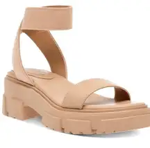 WILD PAIR Khaki Theodorra Two-Piece Lug Sole Sandals 11