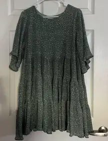 Floral sage babydoll dress