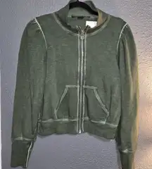 Veronica Beard Green Sweatshirt with Ribbed Cuffs