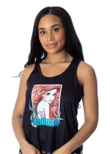 Disney Little Mermaid Ariel Tank Pajama Top Black Size‎ Medium NWT