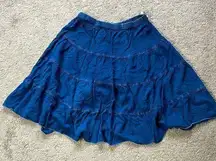 Studio West Blue A-Line Flowy Tiered Skirt | Size Medium