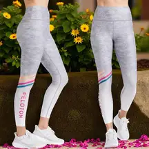 Peloton Roller Rink Sparkle Crop High Waist Leggings Athletic Bike Workout M