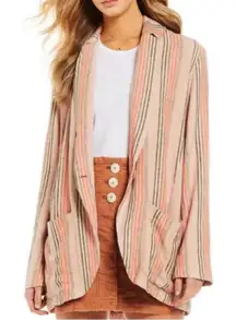 Free People Multicolor Striped Blazer Oversized Size XS