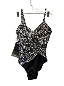 MiracleSuit Women’s 1 Piece Bathing Suit Sz 12 “Between The Pleats” Aragon NWT