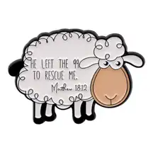 Zinc‎ Alloy Cartoon Sheep Enamel Pin, Christian Faith Jesus Brooch
