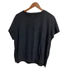 023-001 Arizona Jean XXXL‎ women's short sleeve Black w pocket shirt Tee T-shirt