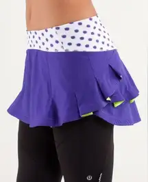 Lululemon  Presta Skirt
Bruised Berry / High Noon Dot White / Bruised Berry sz 2