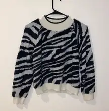 Zebra Print Mock Neck Sweater