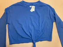 NWT Aerie Cropped Knot-Front Top Blue Size S