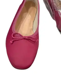 J.Crew Zoe ballet flats in leather hot pink