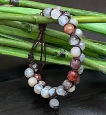 Natural Stones Braided Adjustable Boho Stackable Cord Bracelet