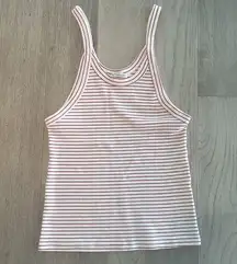 Zara Sleeveless Tank Top White Red Stripes Size Large