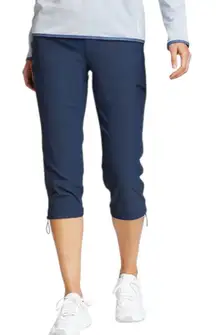 Eddie Bauer Rainier Active Tech Capris Womens 12 Navy Waterproof Stretch Outdoor