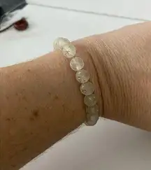 Handmade Frosted white shimmery Star bead bracelet