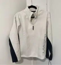 Old Navy White and Black Fleece Pullover