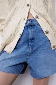 The 90s Bermuda High Rise Loose Fit Denim Jean Shorts