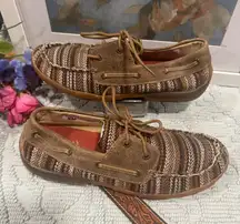 Women's Twisted X Leather Boat Driving Brown Southwest Style Shoes Size …